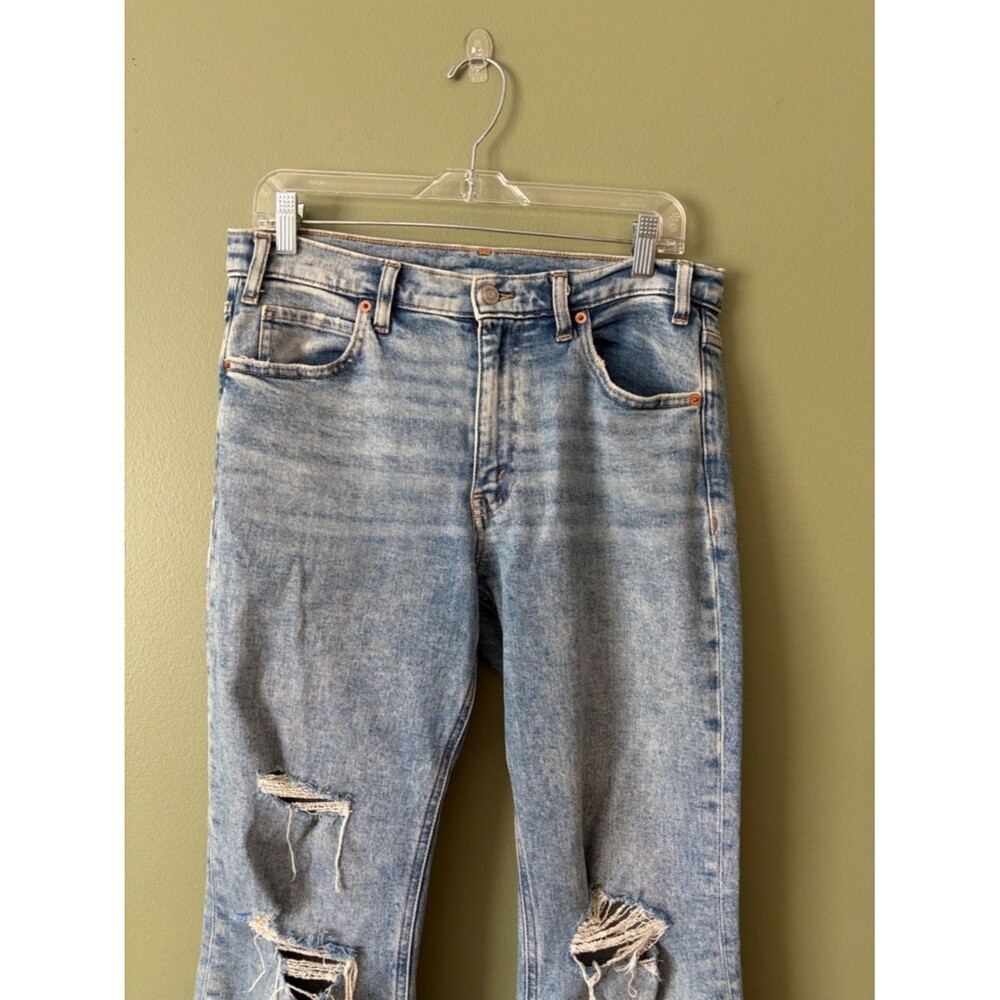 GAP Mid Rise '90s Loose Flare Mid Rise Jeans Light Destroy Sz 28 6R - Picture 5 of 12